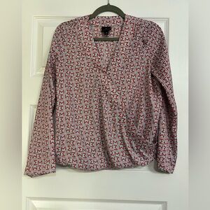 Stylish Red Patterned Women's Top